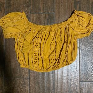 Mustard forever 21 crop top